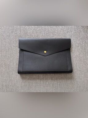 Portfolio Clutch in black vegan leather by Glass Ladder & Co